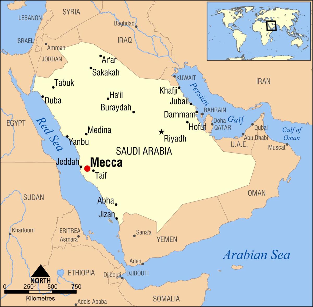 mapa de hijra carretera Makkah