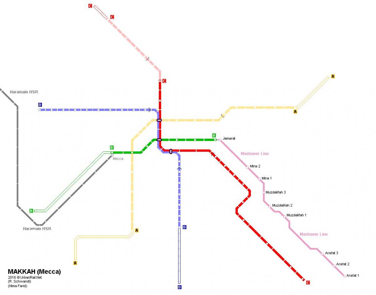 mapa de la Meca metro 