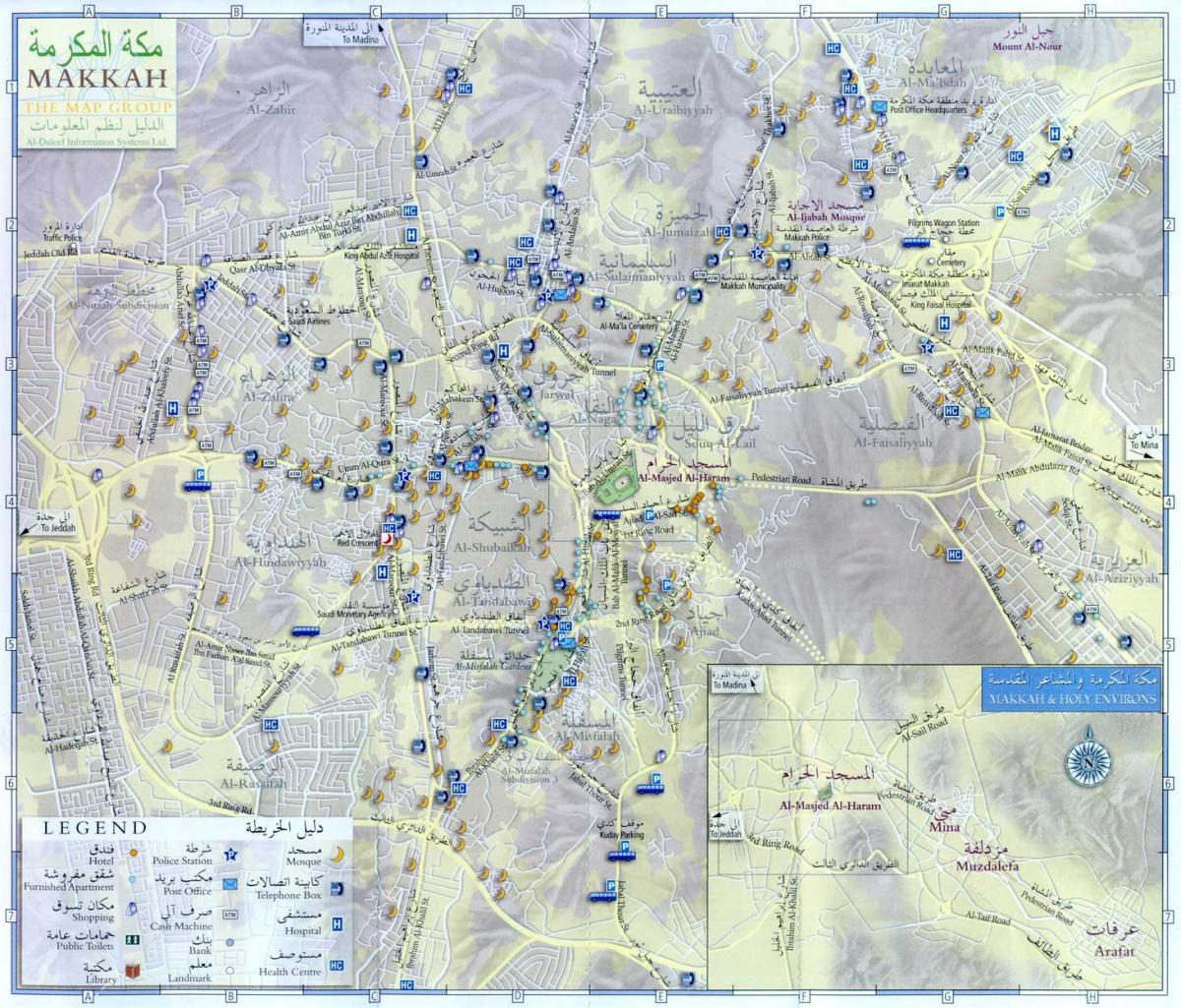  mapa de Makkah ziyarat llocs