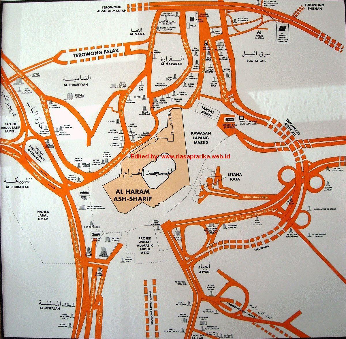 mapa de misfalah Makkah mapa